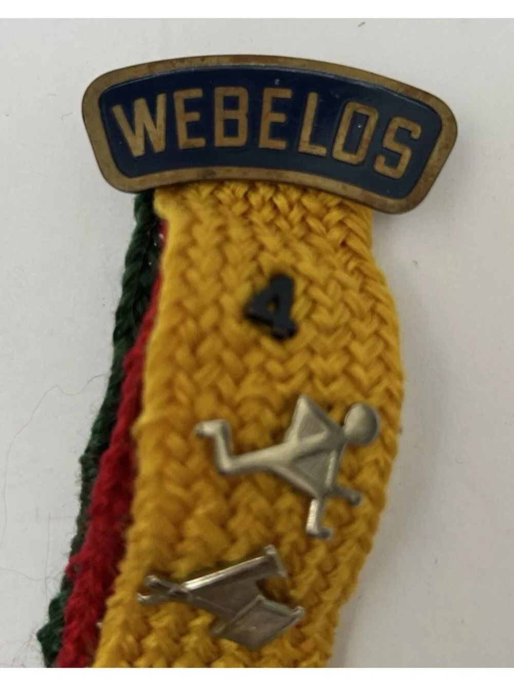Vintage Webelos BSA Cub Scout Tricolor Ribbon 10 Activity Pins Collectible